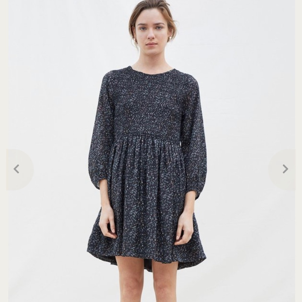 Apiece Apart Olivas Floral Smocked Mini Dress